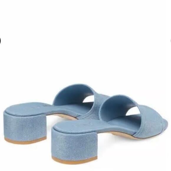 NWOB Stuart Weitzman Cayman 35 Block Slide Sandal in Light Blue SZ 5 - Picture 5 of 6